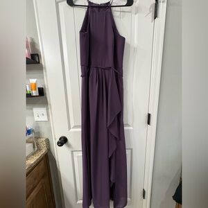 David's Bridal One Shoulder Purple Dress